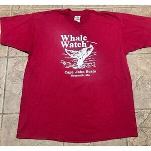 90s Whale Watch Plymouth Massachusetts Graphic Tee XL